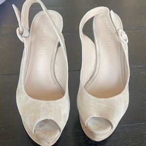 Veronica Beard Shimmer Slingback Wedge Heels